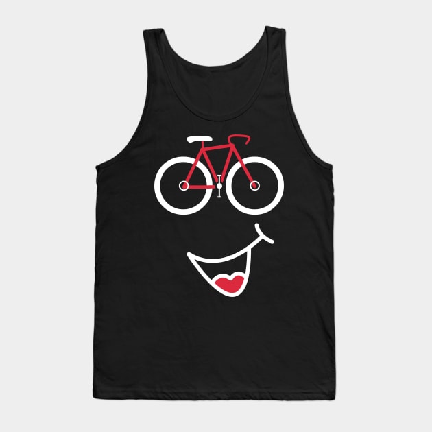 Bicycle Smiley Face Bike Emoji Tank Top by 4U2NV-LDN